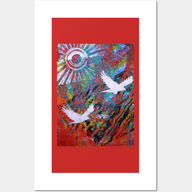 Flying Free Monoprint Wall Art by Heatherian